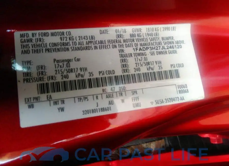 1FADP3H27JL246120# 9