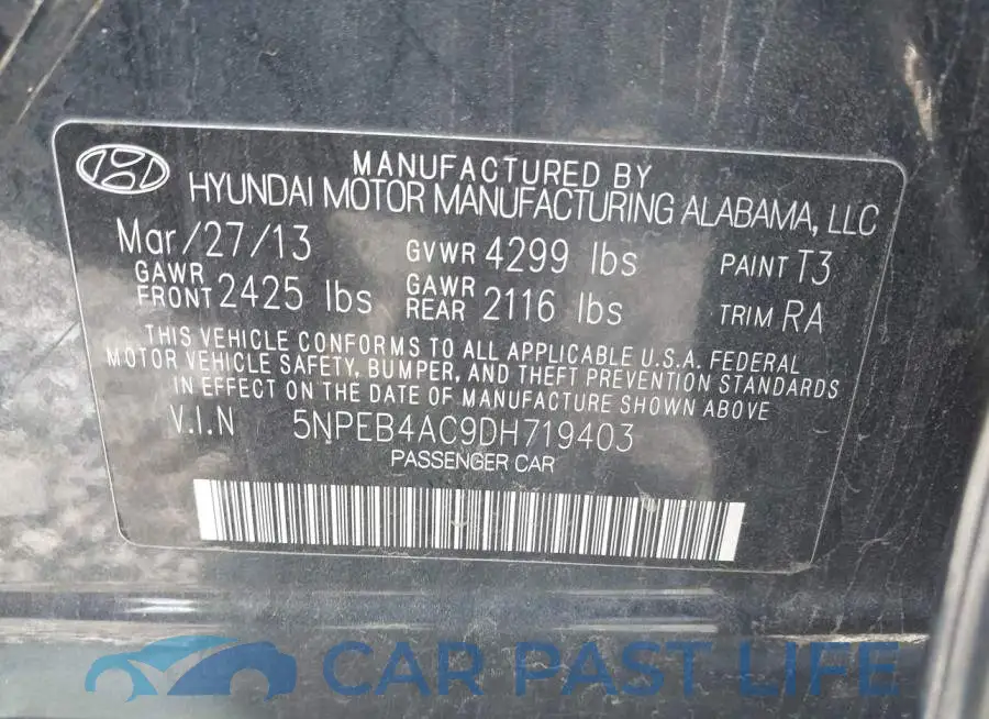 5NPEB4AC9DH719403# 9