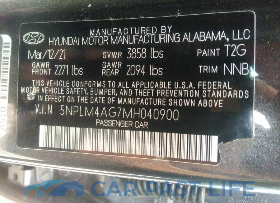 5NPLM4AG7MH040900# 9