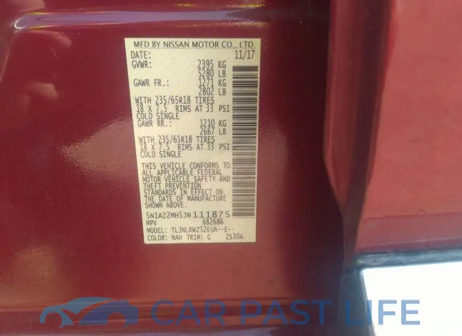 5N1AZ2MH5JN111875# 9