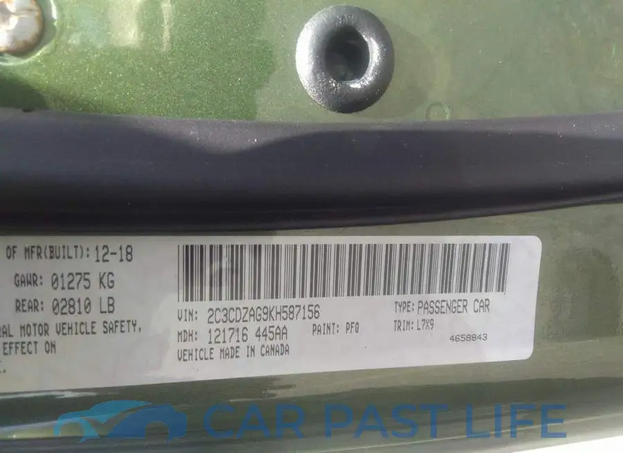 2C3CDZAG9KH587156# 9