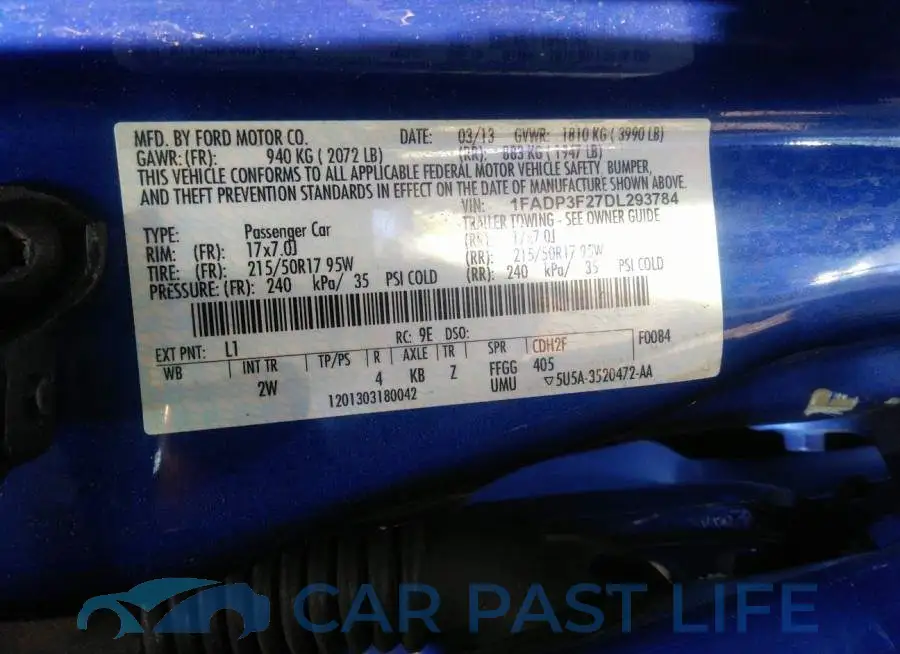 1FADP3F27DL293784# 9