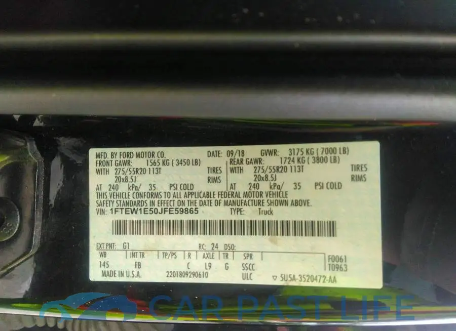 1FTEW1E50JFE59865# 9