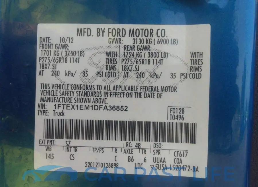 1FTEX1EM1DFA36852# 9