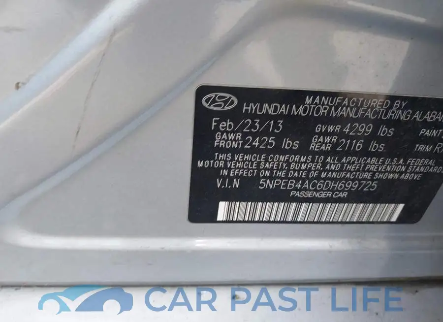 5NPEB4AC6DH699725# 9