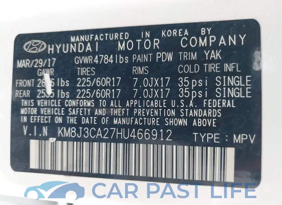 KM8J3CA27HU466912# 9