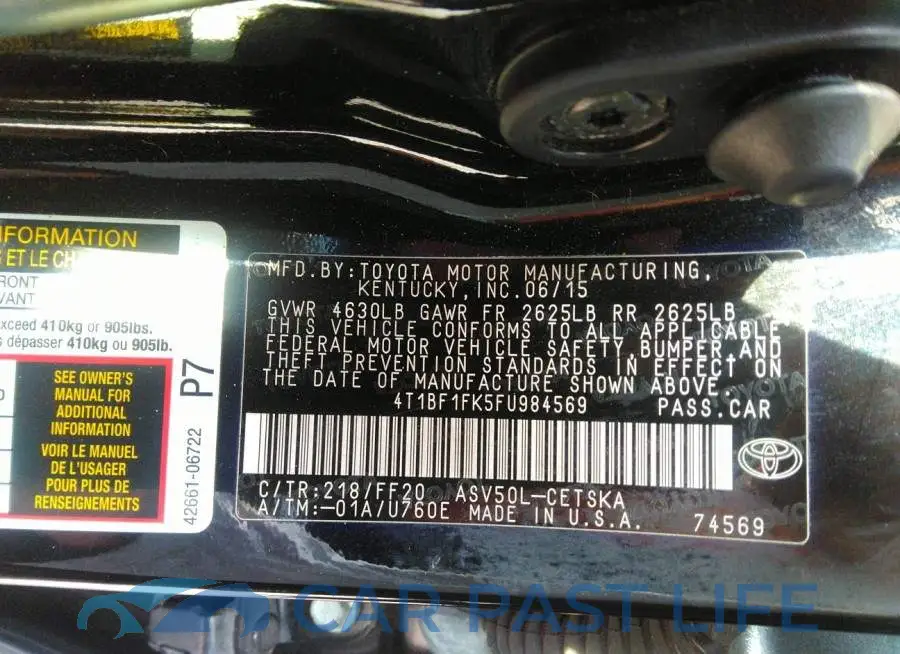 4T1BF1FK5FU984569# 9