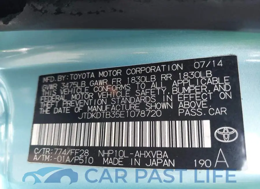 JTDKDTB35E1078720# 9