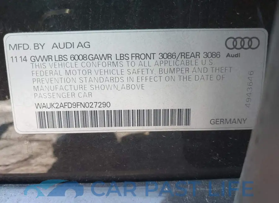 WAUK2AFD9FN027290# 9