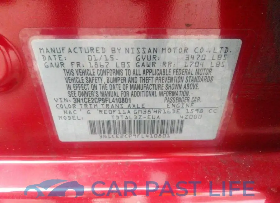 3N1CE2CP9FL410801# 9