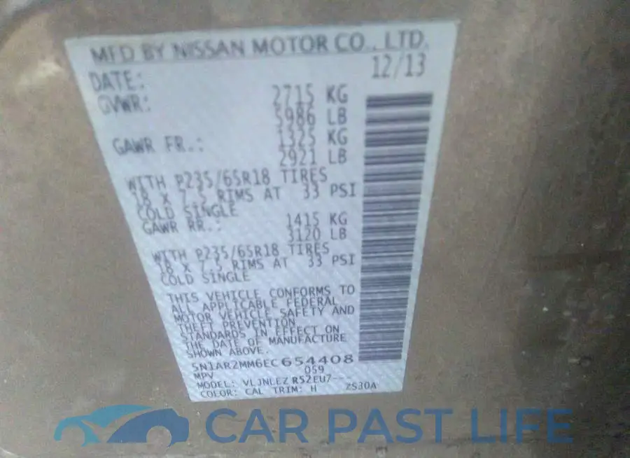 5N1AR2MM6EC654408# 9
