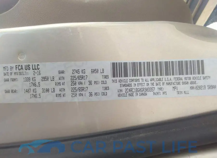 2C4RC1CG4DR563870# 9