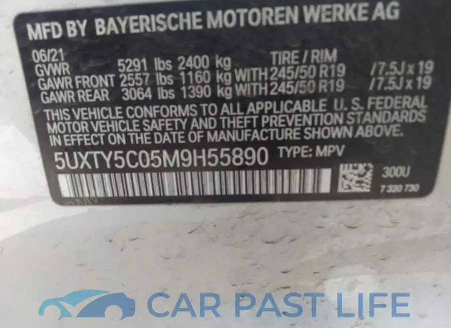 5UXTY5C05M9H55890# 9