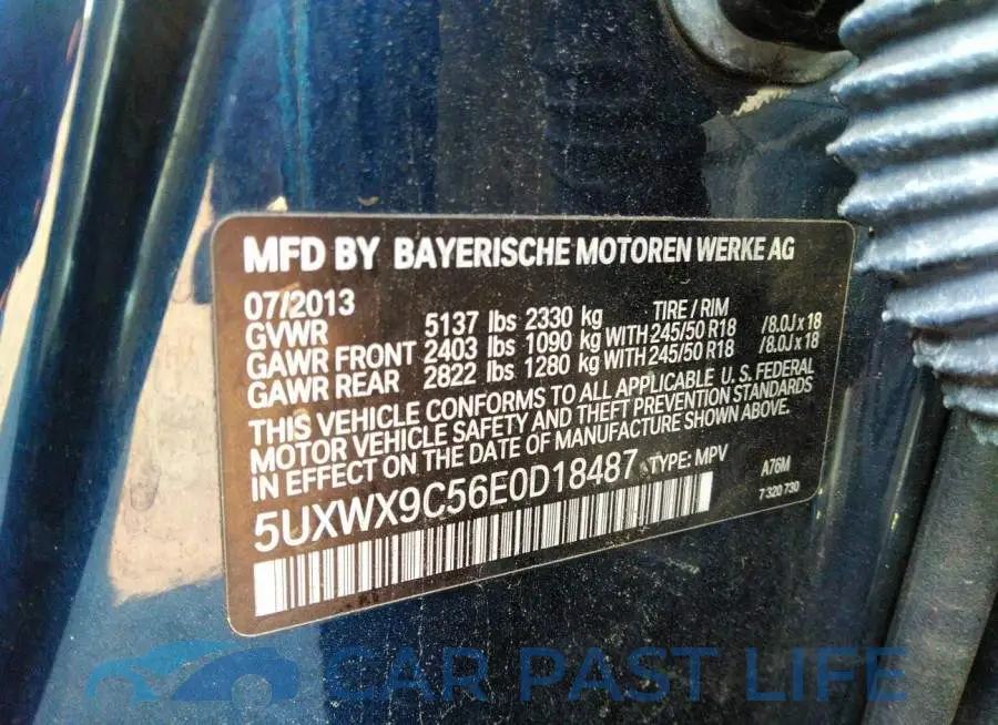 5UXWX9C56E0D18487# 9