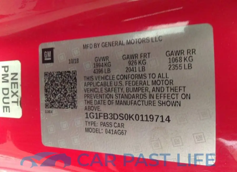 1G1FB3DS0K0119714# 9
