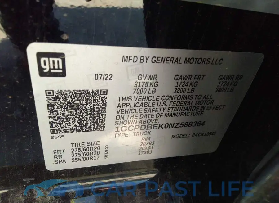 1GCPDBEK0NZ588364# 9