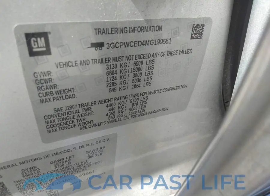 3GCPWCED4MG199551# 9