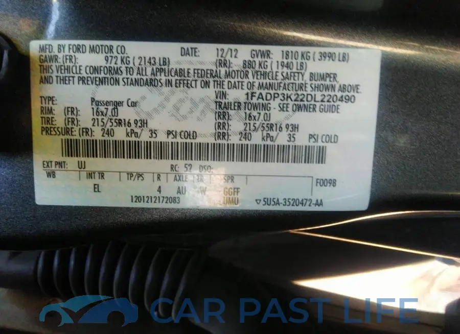 1FADP3K22DL220490# 9