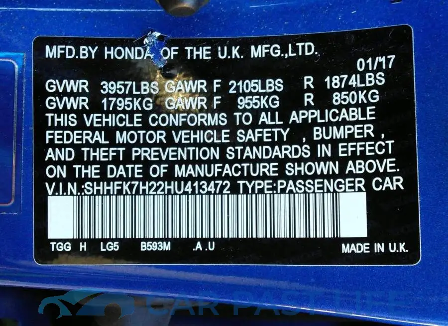 SHHFK7H22HU413472# 9