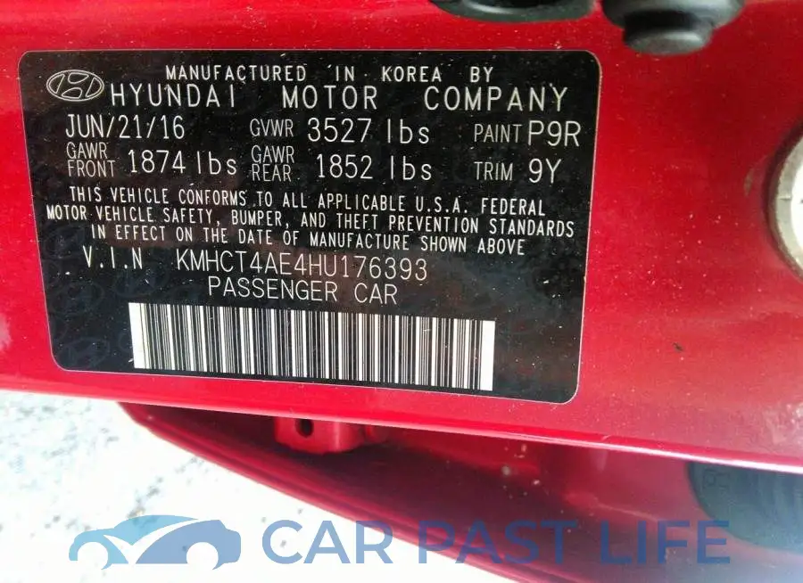 KMHCT4AE4HU176393# 9