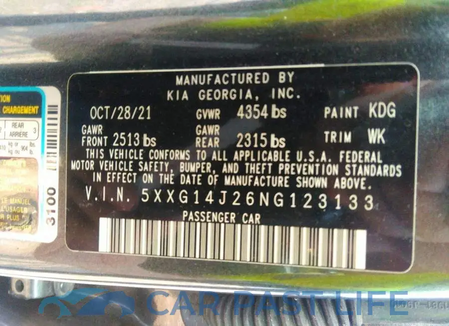 5XXG14J26NG123133# 9