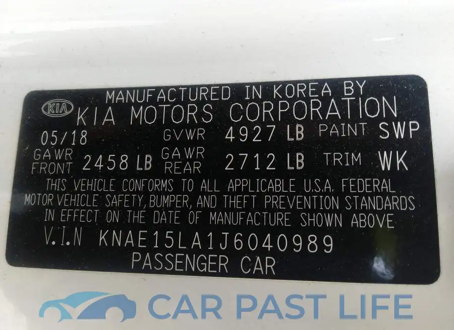 KNAE15LA1J6040989# 9