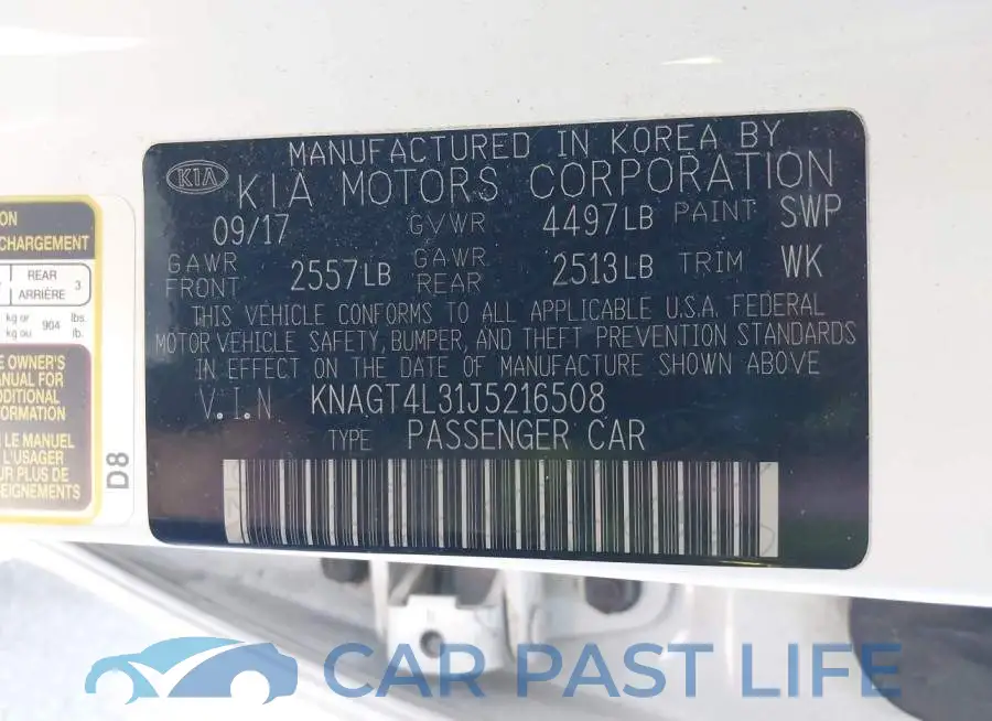 KNAGT4L31J5216508# 9