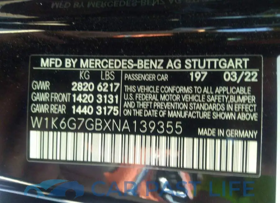 W1K6G7GBXNA139355# 9