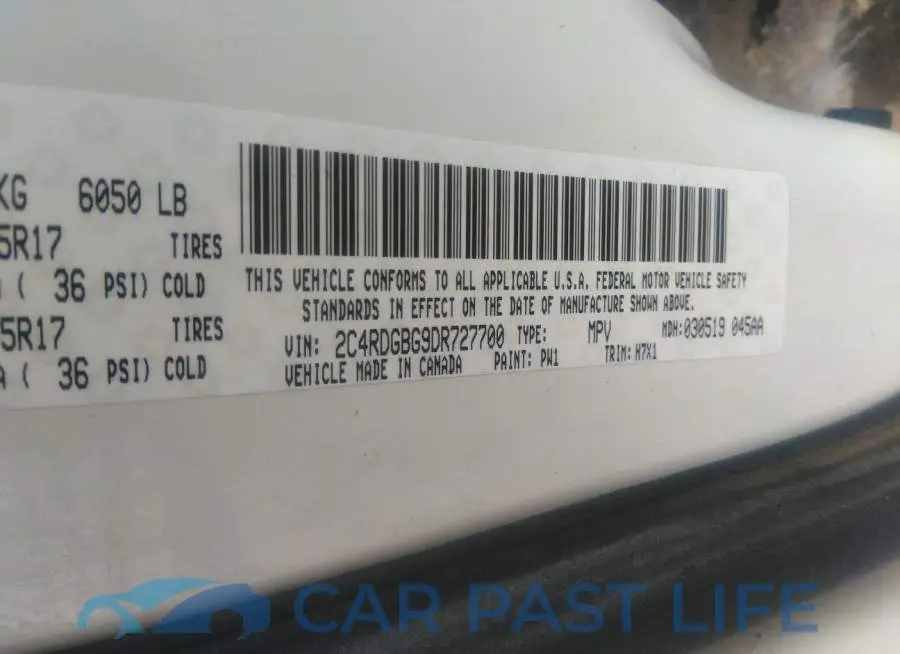 2C4RDGBG9DR727700# 9