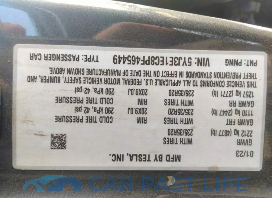 5YJ3E1EC8PF465449# 9