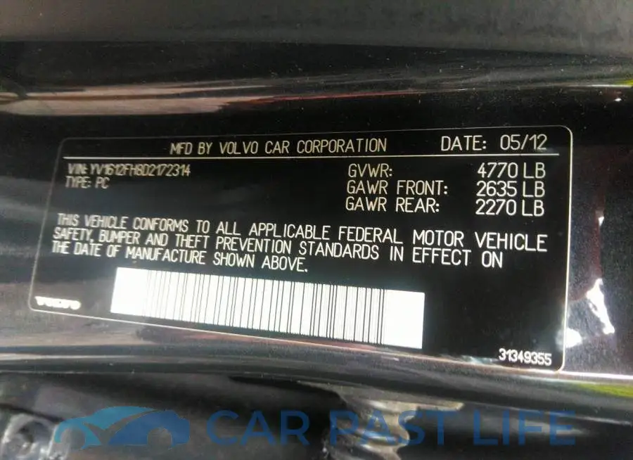 YV1612FH8D2172314# 9