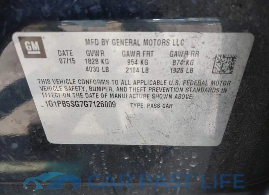 1G1PB5SG7G7126009# 9