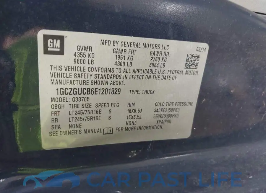 1GCZGUCB6E1201829# 9