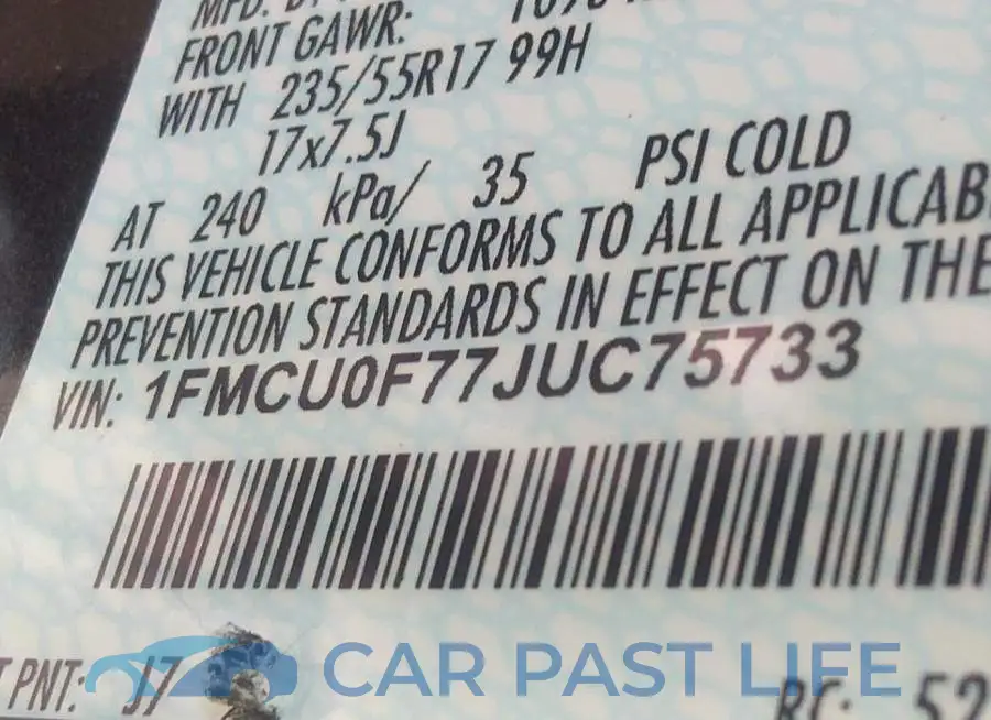 1FMCU0F77JUC75733# 9