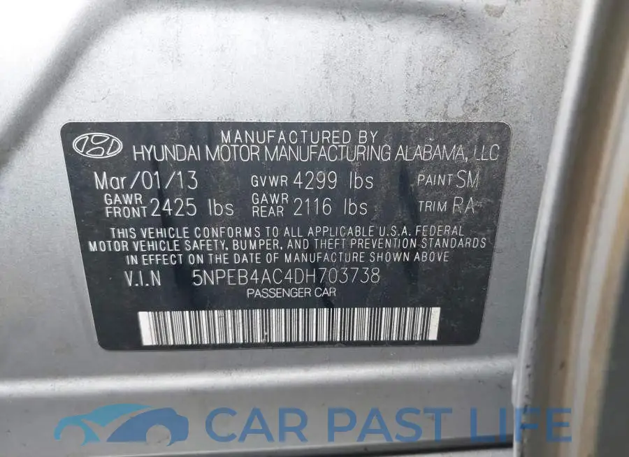 5NPEB4AC4DH703738# 9
