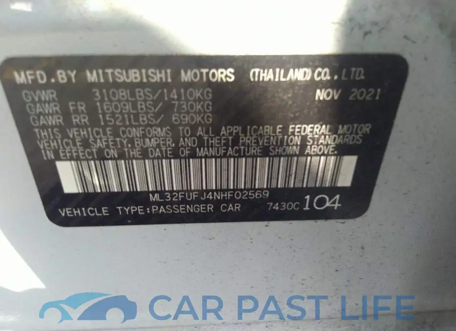 ML32FUFJ4NHF02569# 9