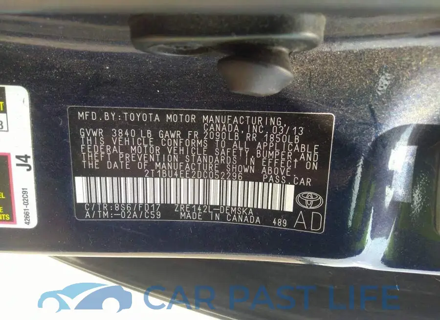 2T1BU4EE2DC052296# 9