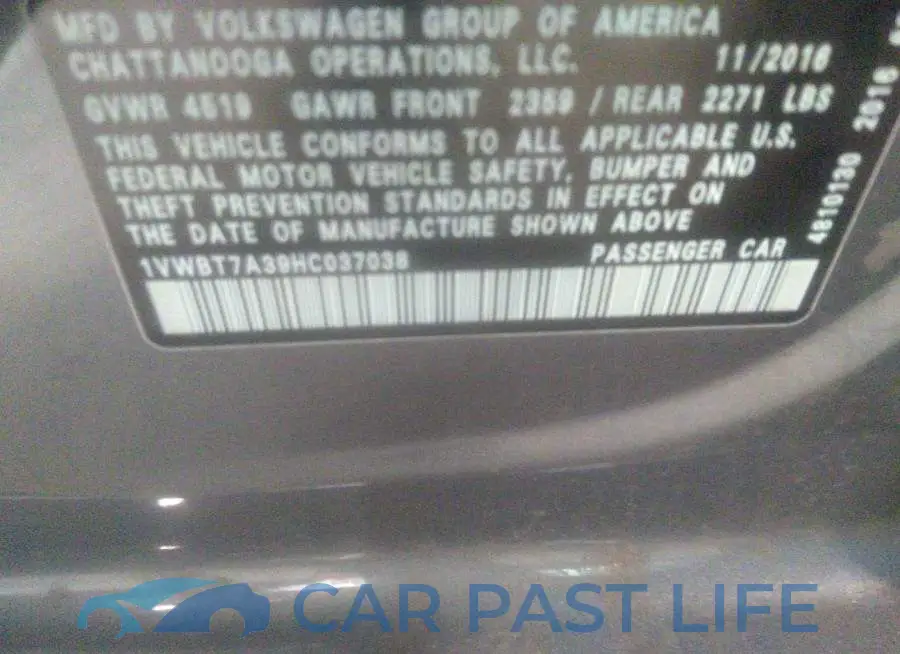 1VWBT7A39HC037038# 9
