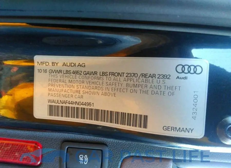 WAULNAF44HN044951# 9