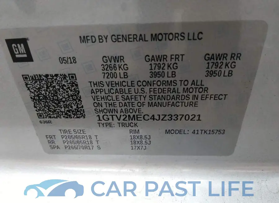 1GTV2MEC4JZ337021# 9