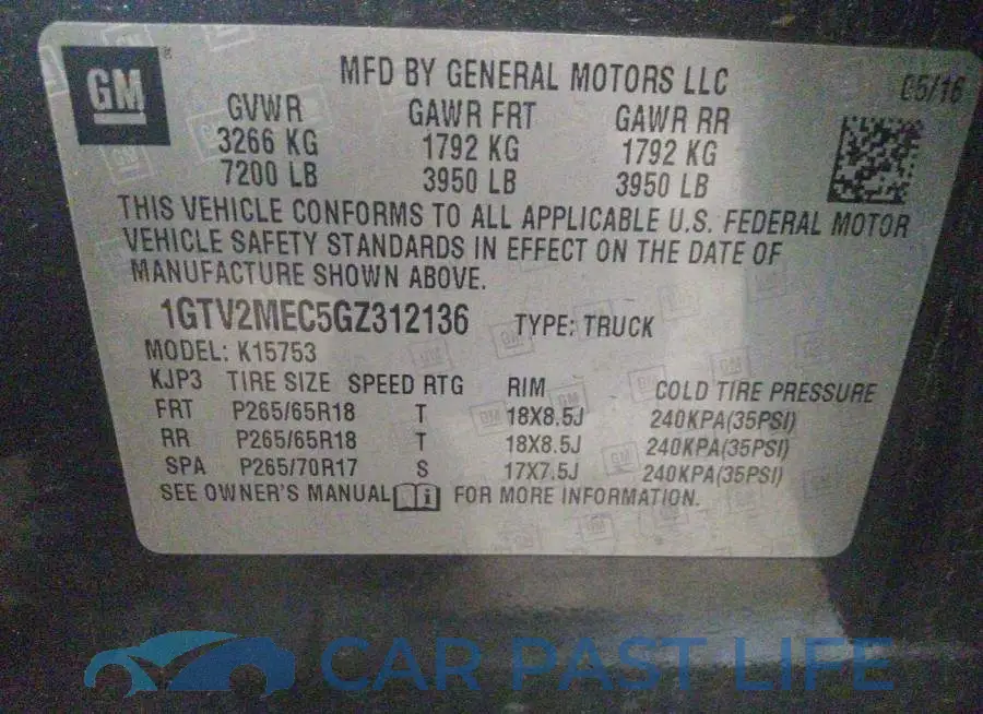1GTV2MEC5GZ312136# 9