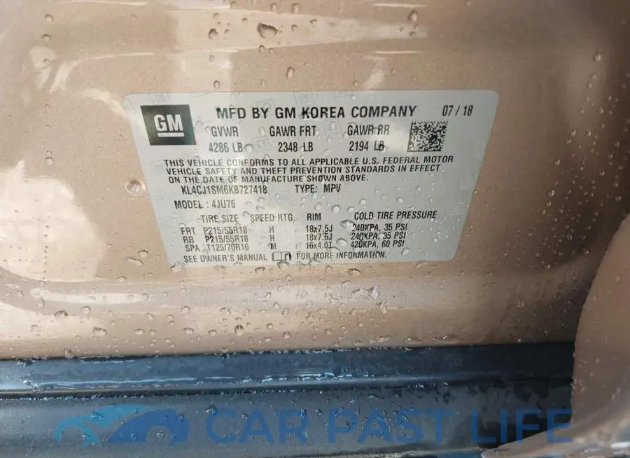 KL4CJ1SM6KB727418# 9