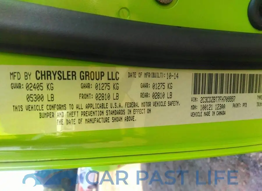 2C3CDZBT7FH709997# 9