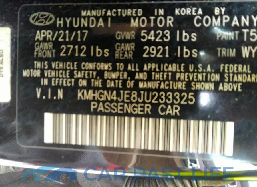 KMHGN4JE8JU233325# 9