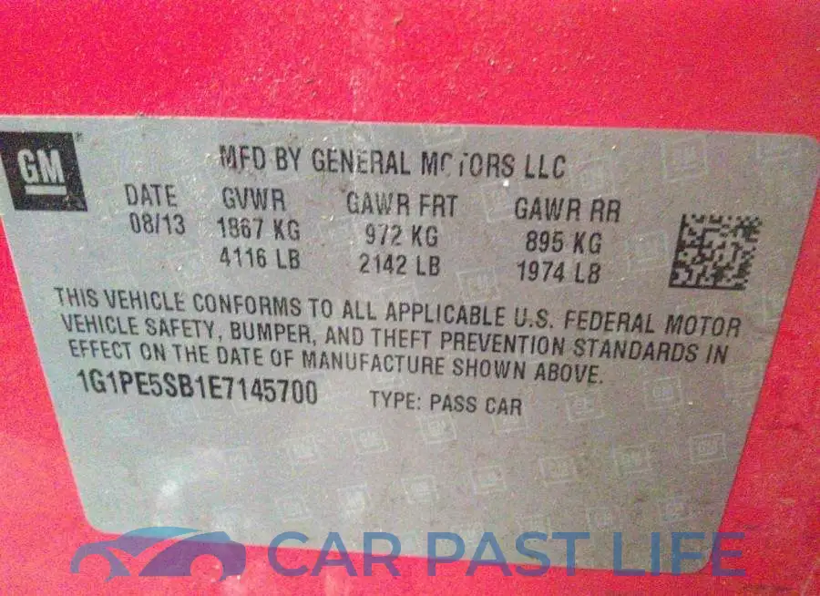 1G1PE5SB1E7145700# 9