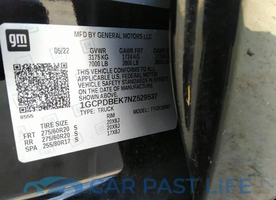 1GCPDBEK7NZ529537# 9