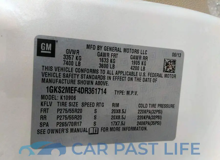 1GKS2MEF4DR361714# 9
