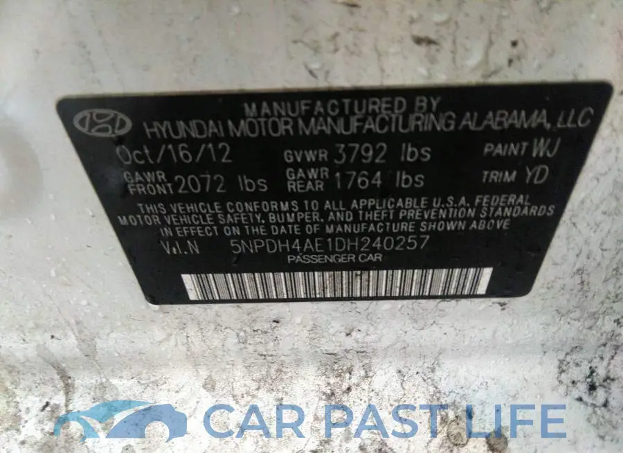 5NPDH4AE1DH240257# 9
