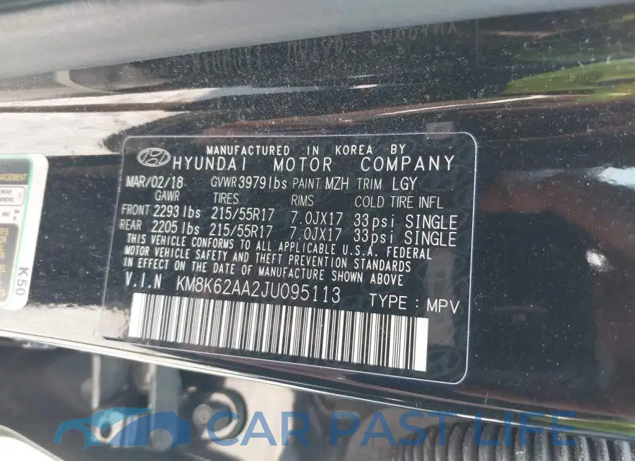 KM8K62AA2JU095113# 9