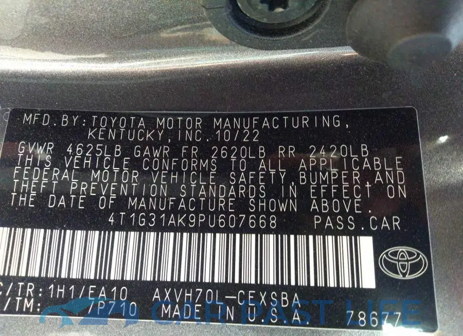 4T1G31AK9PU607668# 9